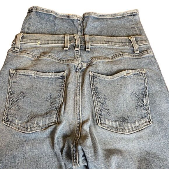 MCGUIRE Damn Fine High Rise Button Fly Jeans Medium Wash Distressed Size 26 - Picture 7 of 12